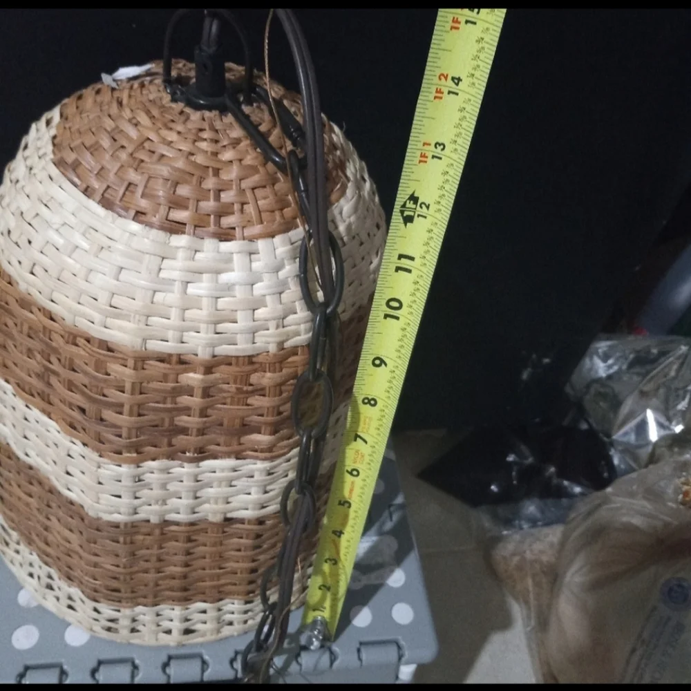 New Rattan Pendant Hanging Light by Ballard Designs  Boho Wicker Fixture